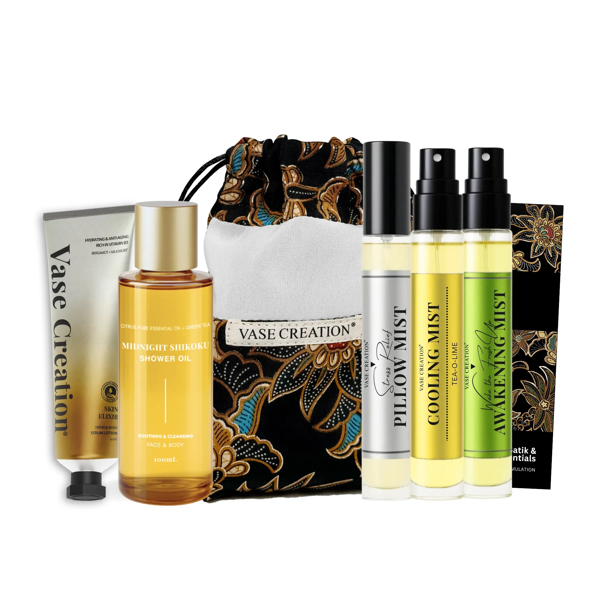 Vase Creation Heritage Batik Journey Set in white background as products gift set