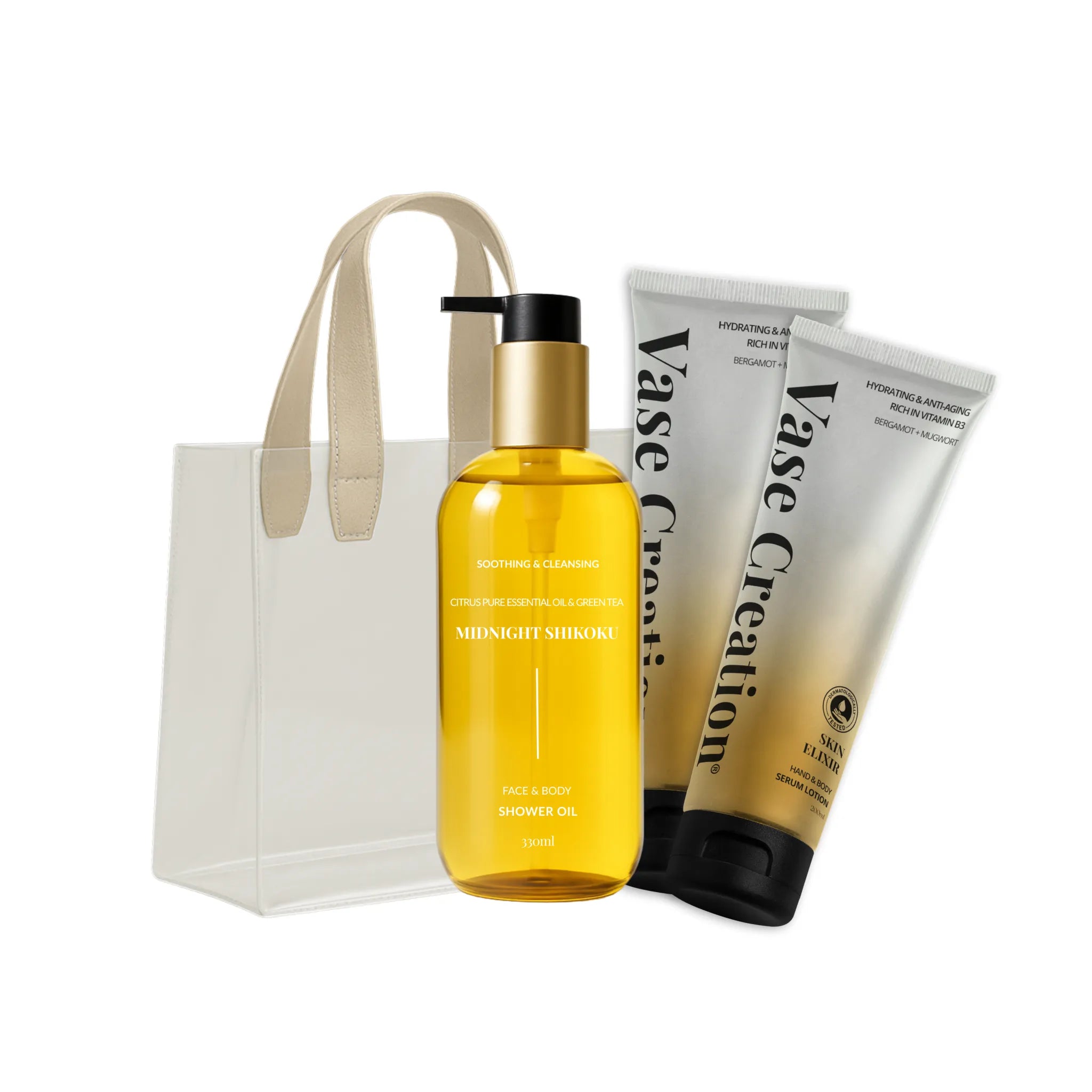 Vase Creation Radiant Love Body Care Set in white background 