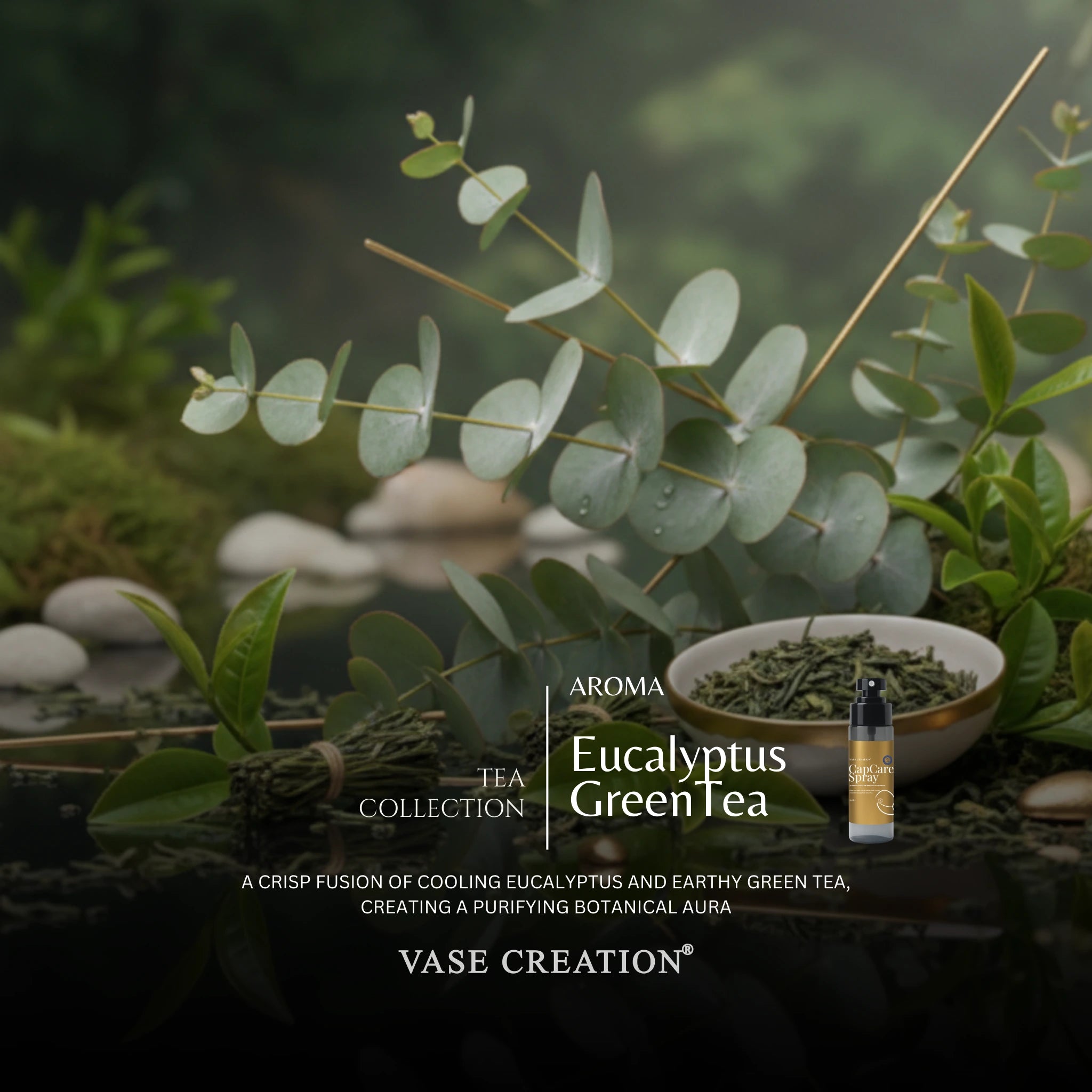 Vase Creation Alcohol-Free Eucalyptus Green Tea Cap Care Spray - Aroma Profile