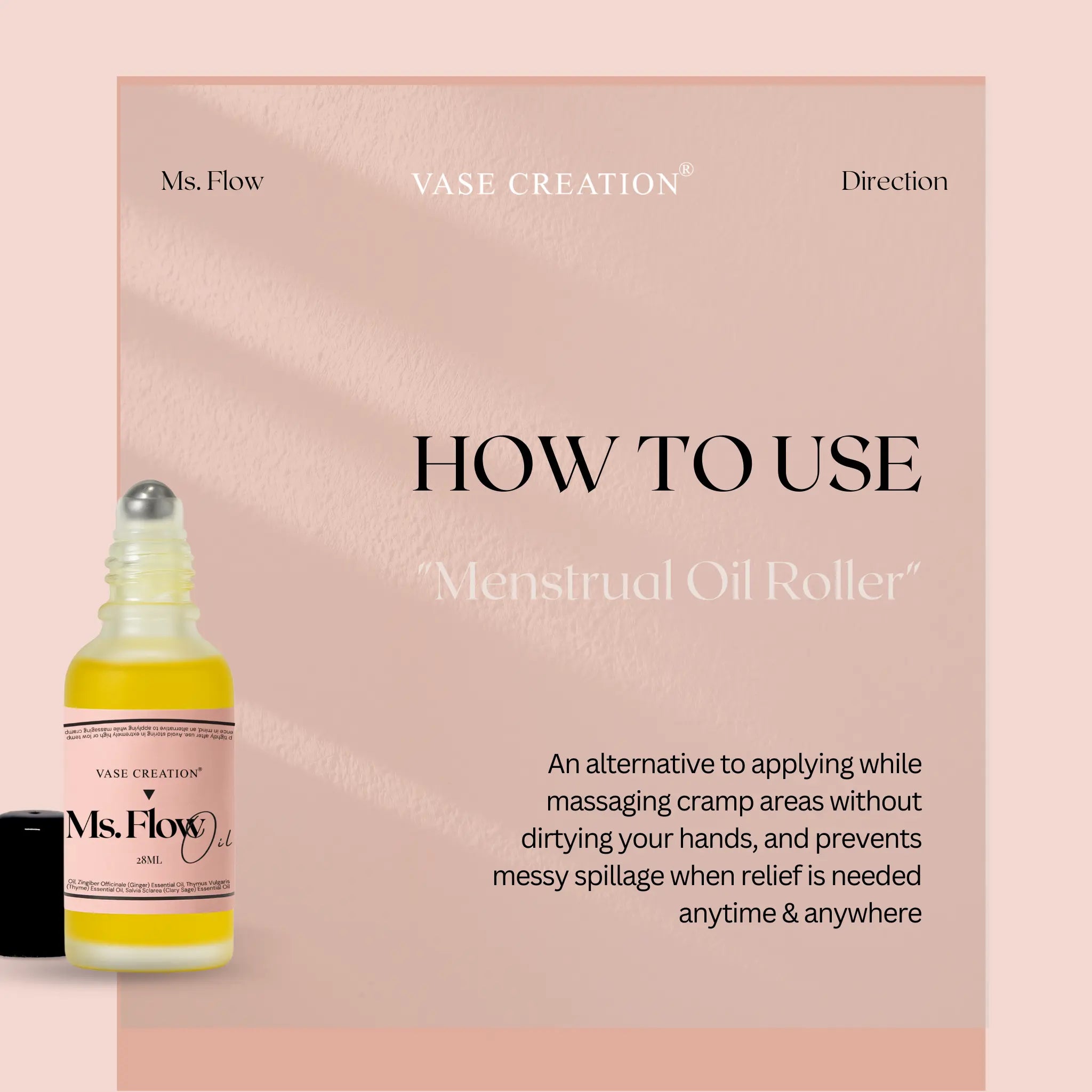 Vase Creation Ms Flow Menstrual Massage Oil - How to use