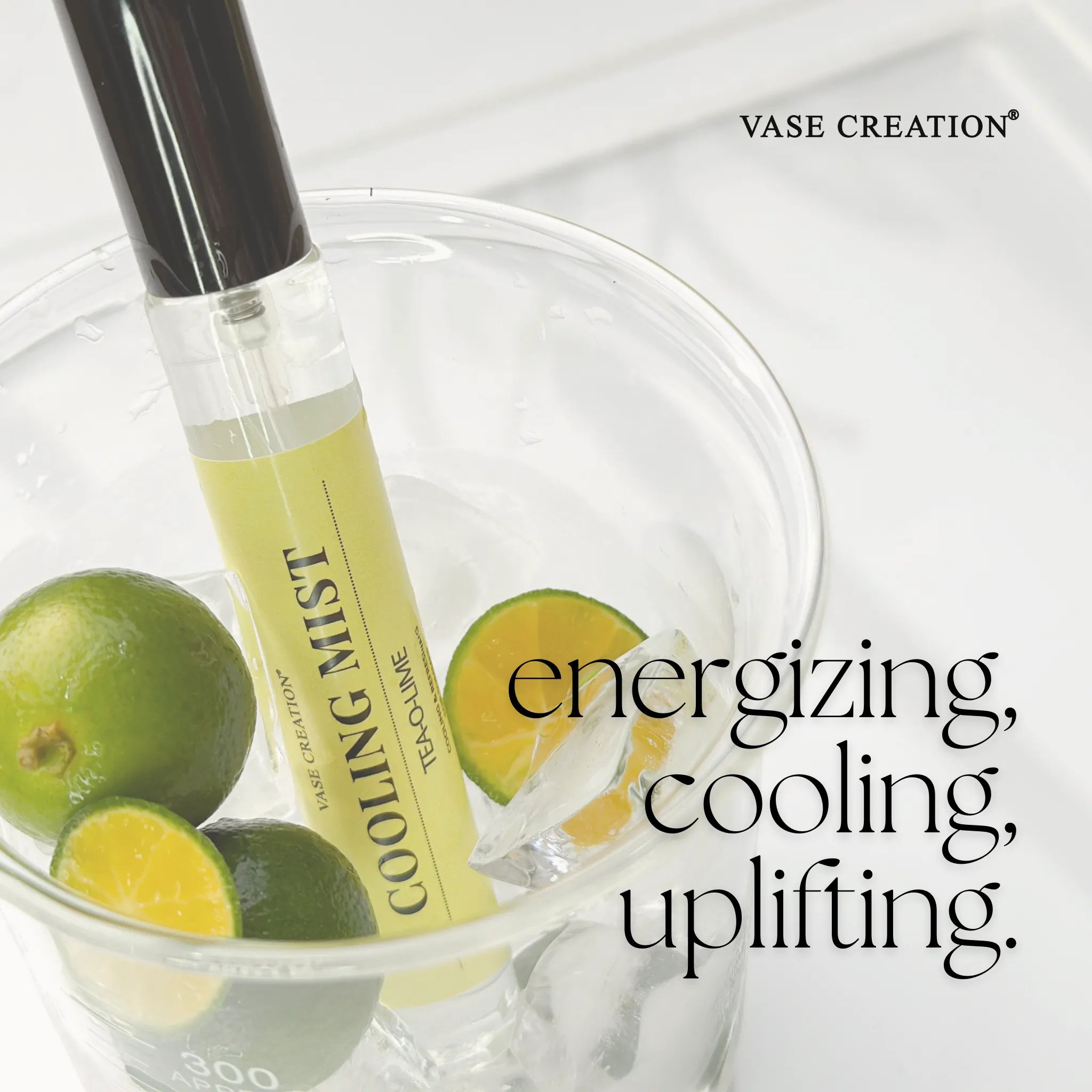 Vase Creation Tea-O-Lime Cooling Mist - Portable cooling mist for shirts, collars, and outdoor apparel.