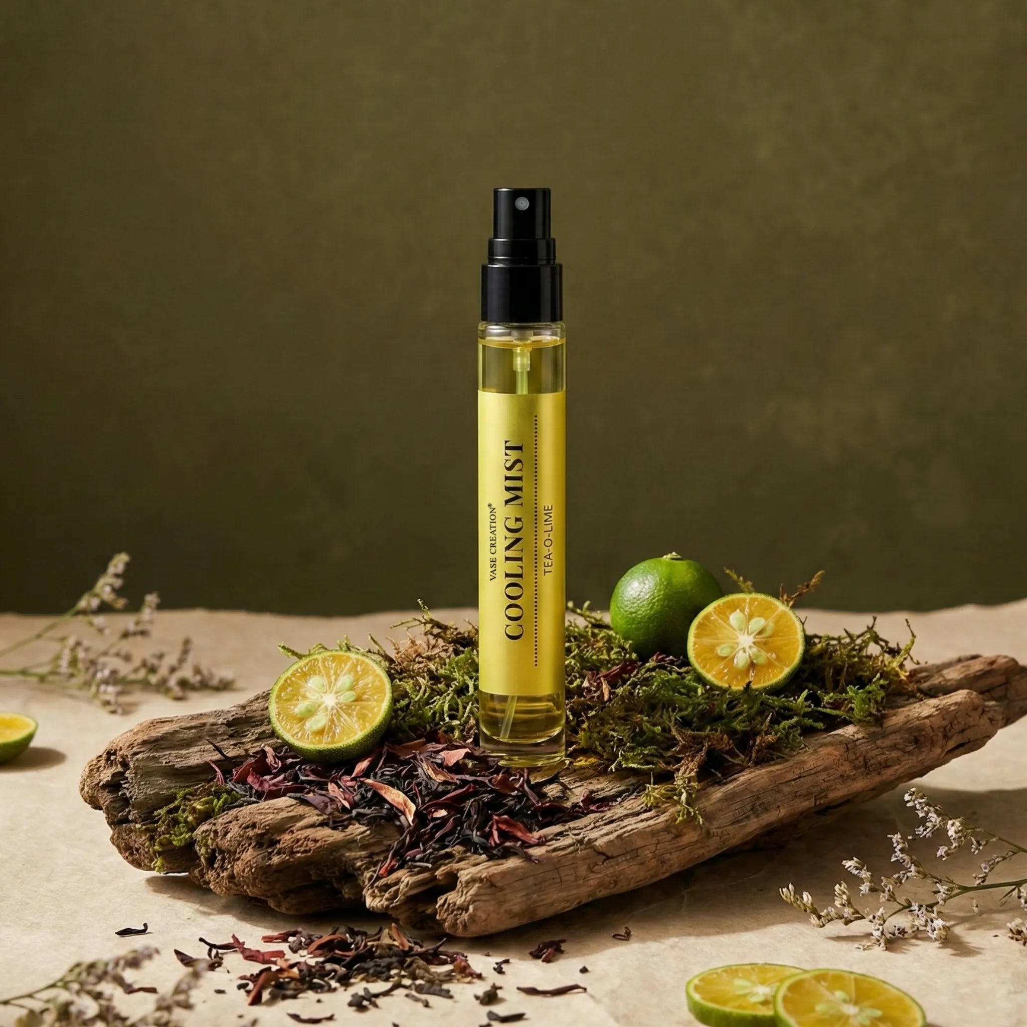 Vase Creation Tea-O-Lime Cooling Mist - Menthol-infused clothing spray for a chilled sensation
