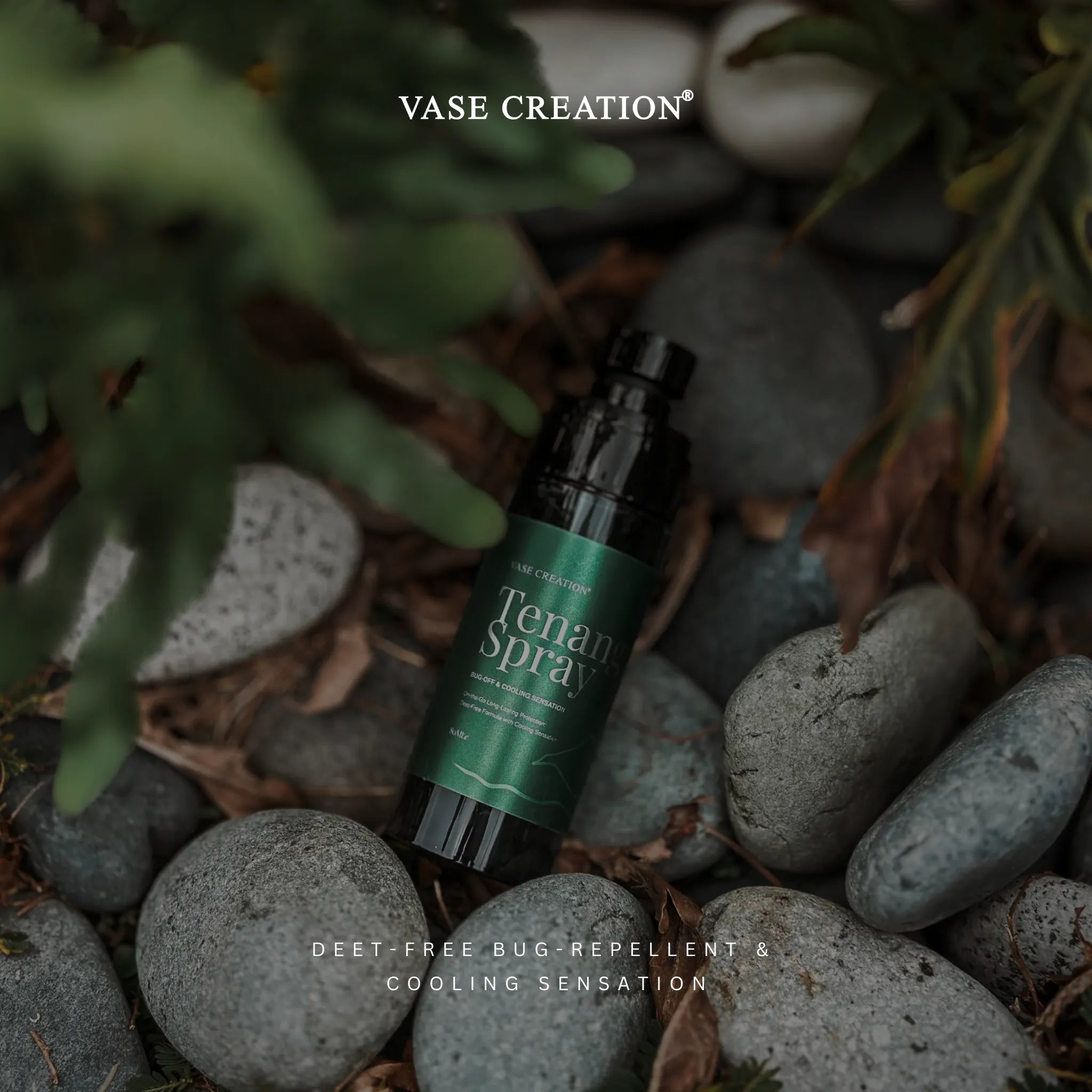 Vase Creation Deet-Free Bug-Repellent Cooling Tenang Spray for body - Non-sticky bug repellent for hiking, camping, and tropical travel
