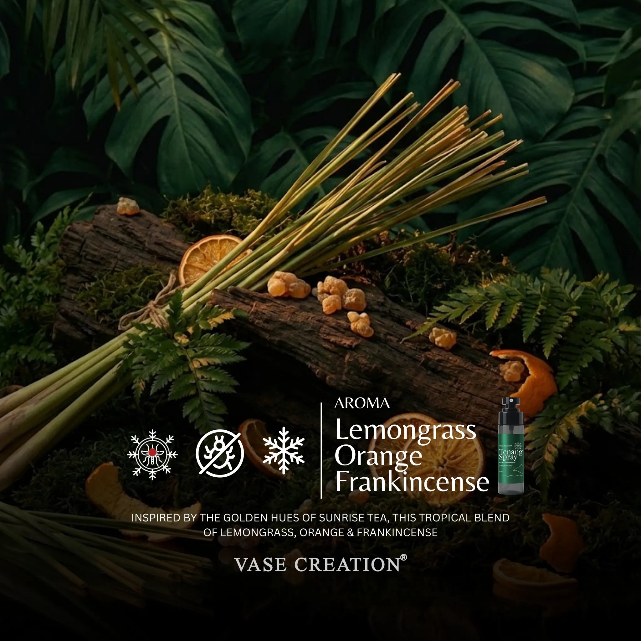 Vase Creation Deet-Free Bug-Repellent Cooling Tenang Spray - Aroma Profile